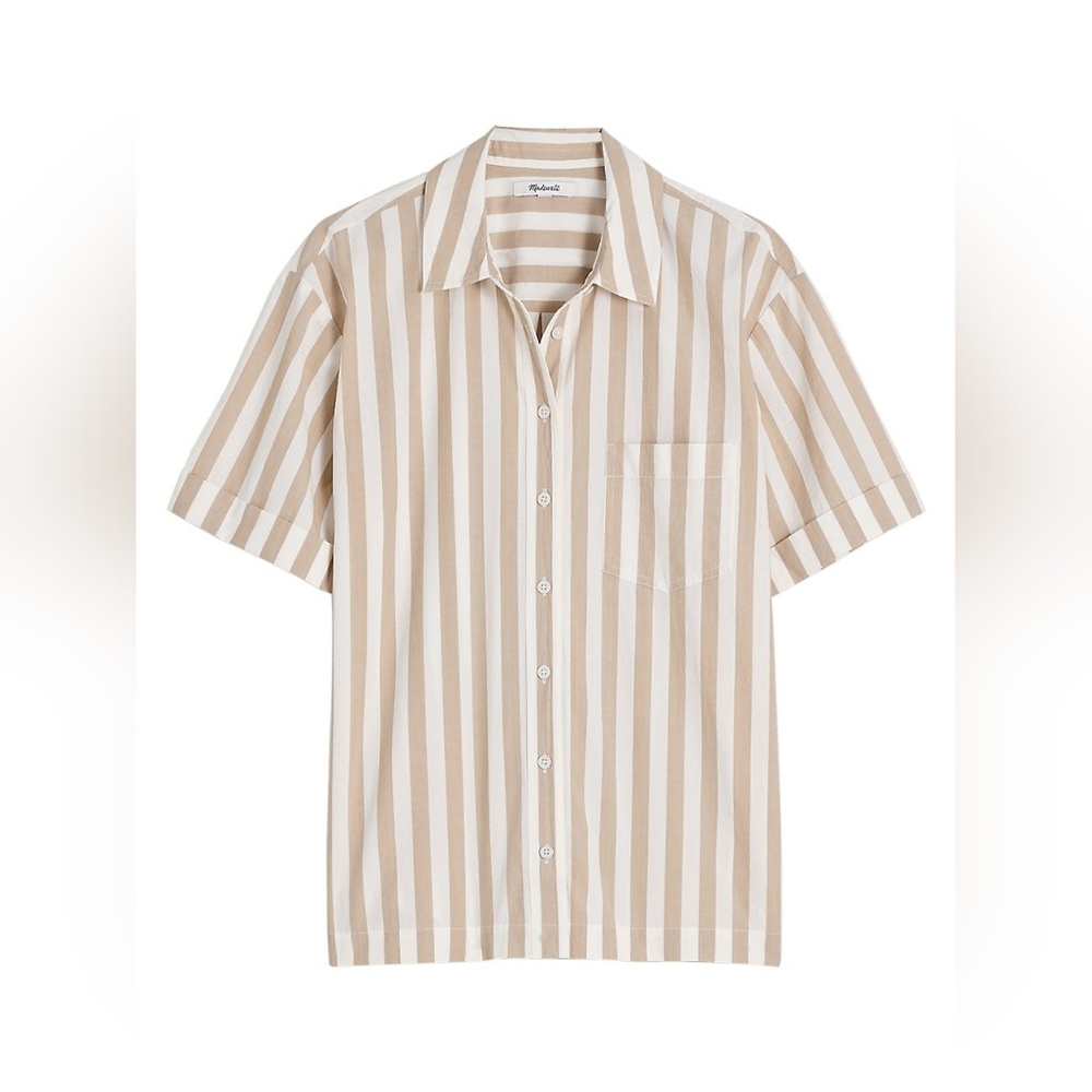 Madewell Signature Poplin Oversized Short-Sleeve Shirt